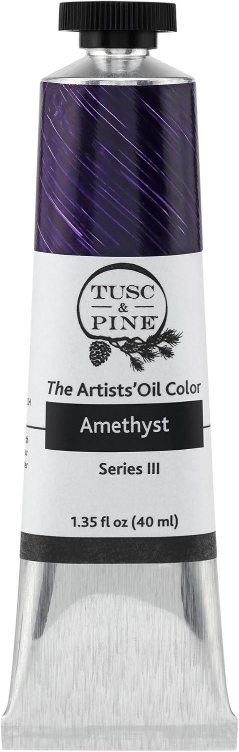 Tusc & Pine Artist Oil Paint - Amethyst, 40 ml, Non-Yellowing, Rich & Creamy Consistency, Maximum Pigment Load, Small Batch Milled Oil Paints Made in the USA for Professional Artists