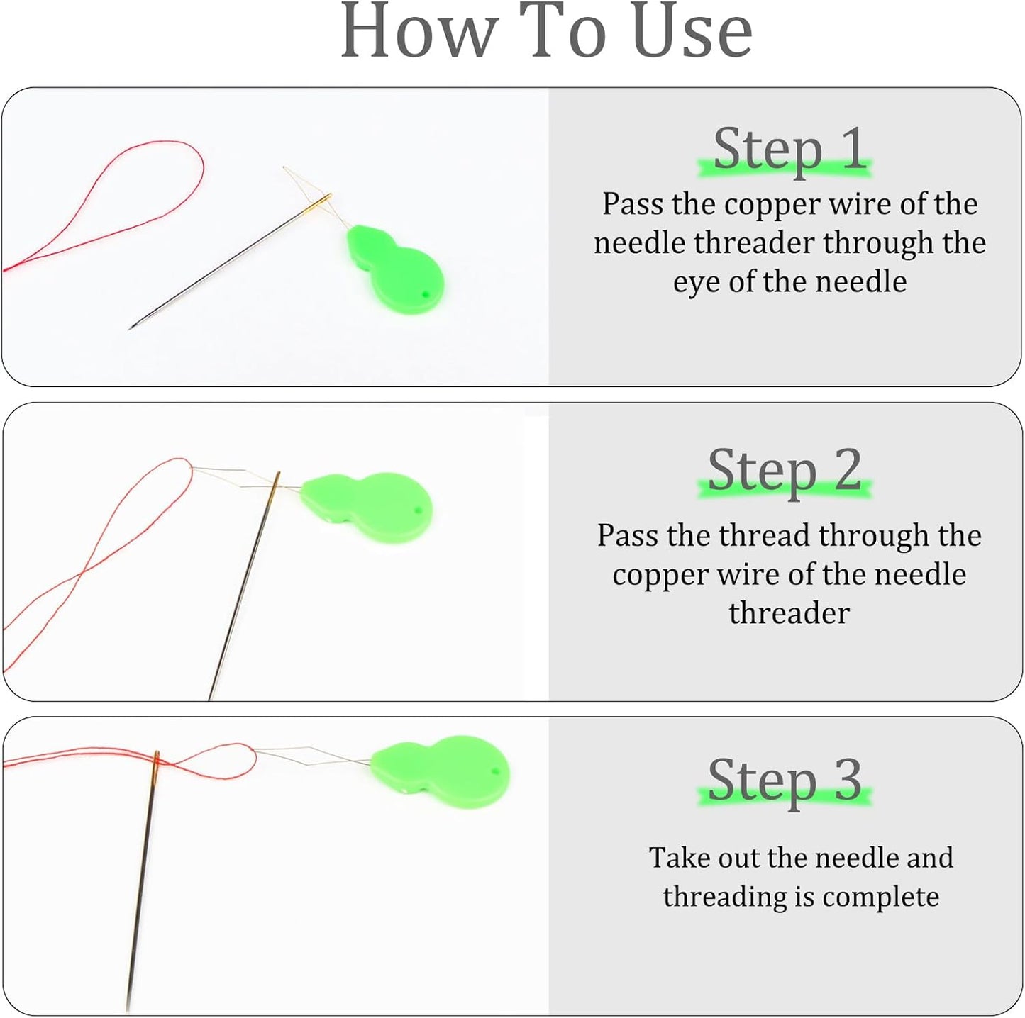 Needle Threaders, Plastic Needle Threaders for Hand Sewing, Gourd Shaped Sewing Machine Needle Threaders with Clear Box, Threader for Small Eye Needles, Embroidery, DIY Arts, 30 PCS