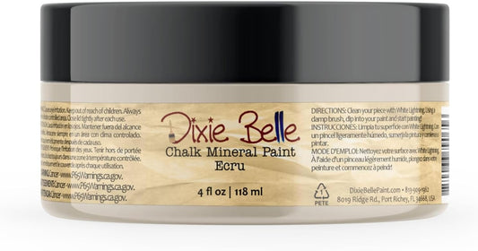 Dixie Belle Paint Company Chalk Finish Furniture Paint – Ecru (4oz) – Matte Chic Chalk Mineral DIY Furniture Paint