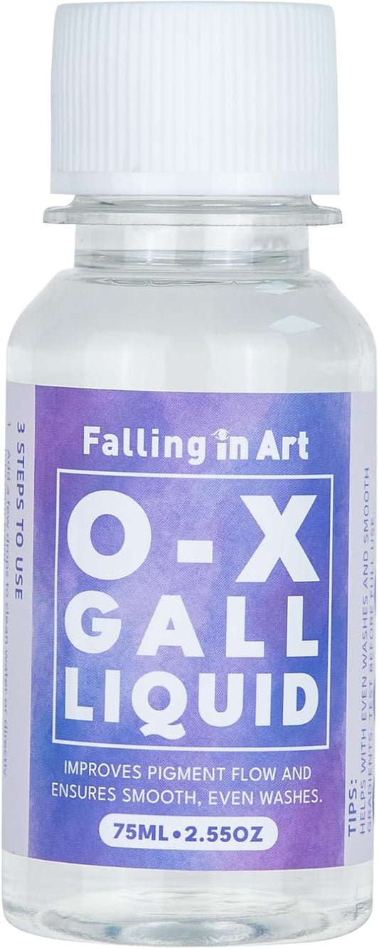Falling in Art Ox Gall Liquid, Watercolor Medium, Ox Gall for Watercolor Painting, 2.5 Oz Bottle