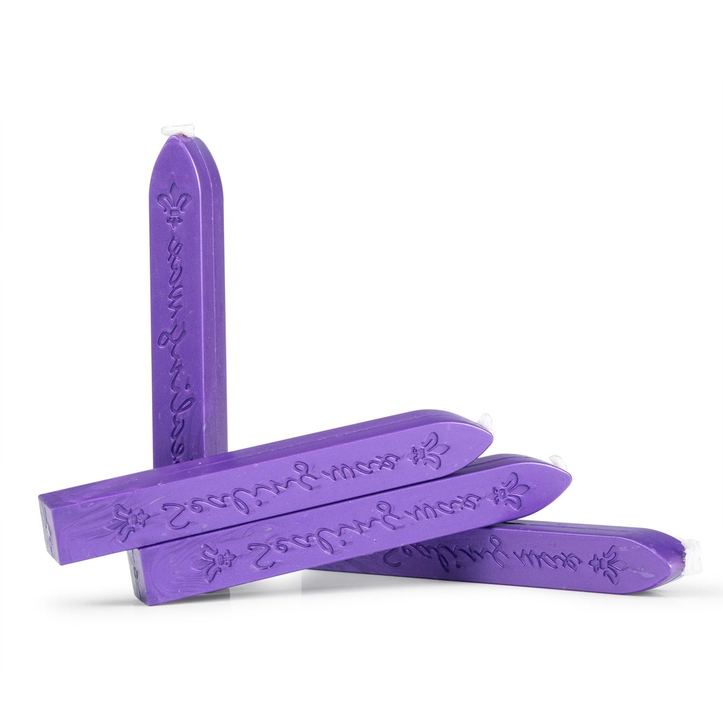Mceal Sealing Wax Stick with Wick Flower De Luce of France Retro 10 Pieces Pack(Grape Purple)