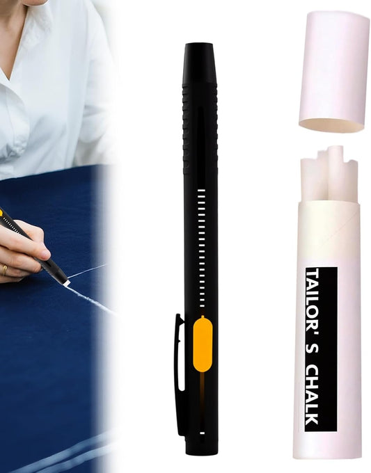 Heat Erasable Fabric Markers for Sewing, Quilting & Embroidery & DIY Crafts - Washable, Refillable DIY Chalk Pens for Cotton & Knitted Fabrics, Sewing Supplies (1 Pen + 20 Refills)