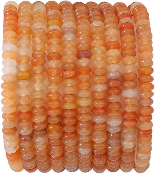Natural Red Aventurine Disk Stone Beads 4x2mm 160pcs Rondelle Loose Semi Gemstone Beads for Jewelry Making Design