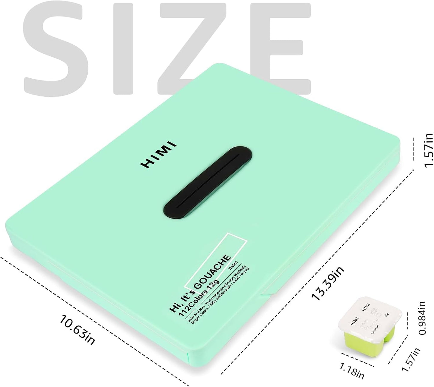 HIMI Gouache Paint Set, 112 Colors x 12g Twin Jelly Cup Design with Portable Case, Non-Toxic, Opaque Professional Paint for Canvas and Watercolor Paper | Beginners, Students, Artists