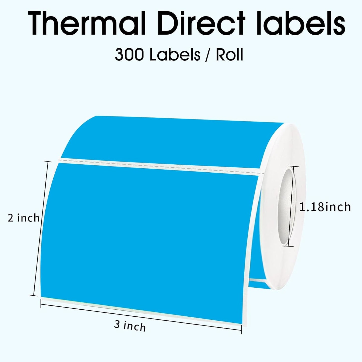 STARLIBOO 2x3 inch Color Direct Thermal Labels for Shipping, Barcodes, Address, Thermal Labels Stickers Compatible with Rollo Label Printer & Zebra- Blue