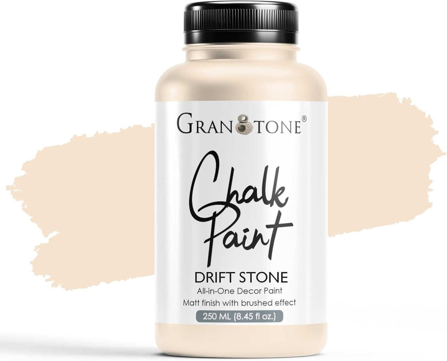GRANOTONE Chalk Paint for Furniture | Matt-Finish Water-Based Acrylic Paint for Wood, Walls, Metal, Glass, Paper, Fabric Canvas | Maximum Coverage Chalk Paint for Kids & Adults, 250 Ml (DRIFT STONE)