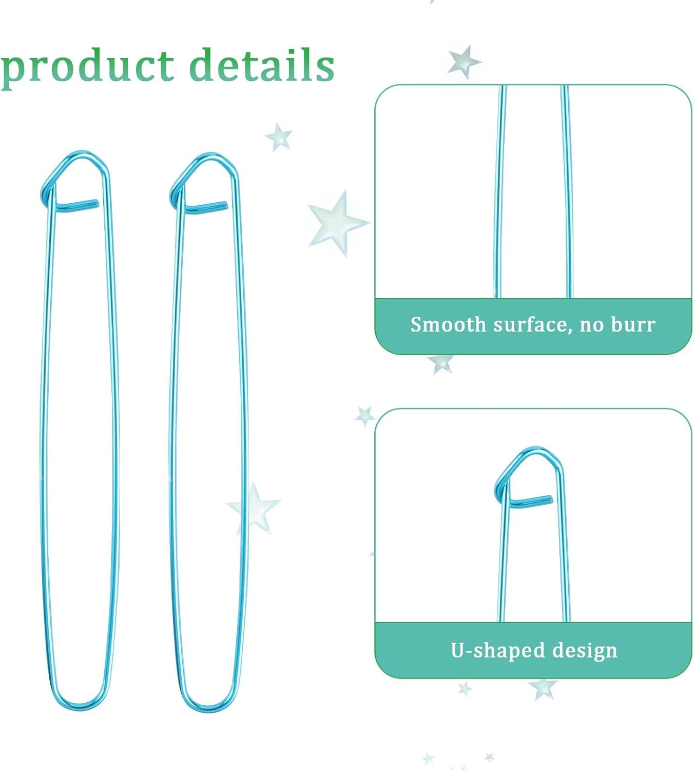 12 PCS Knitting Stitch Holder 6 Size Aluminum Yarn Stitch Holders Stitch Markers for Crocheting Practical Knitting Crochet Tools for Knitting Notions or Crochet