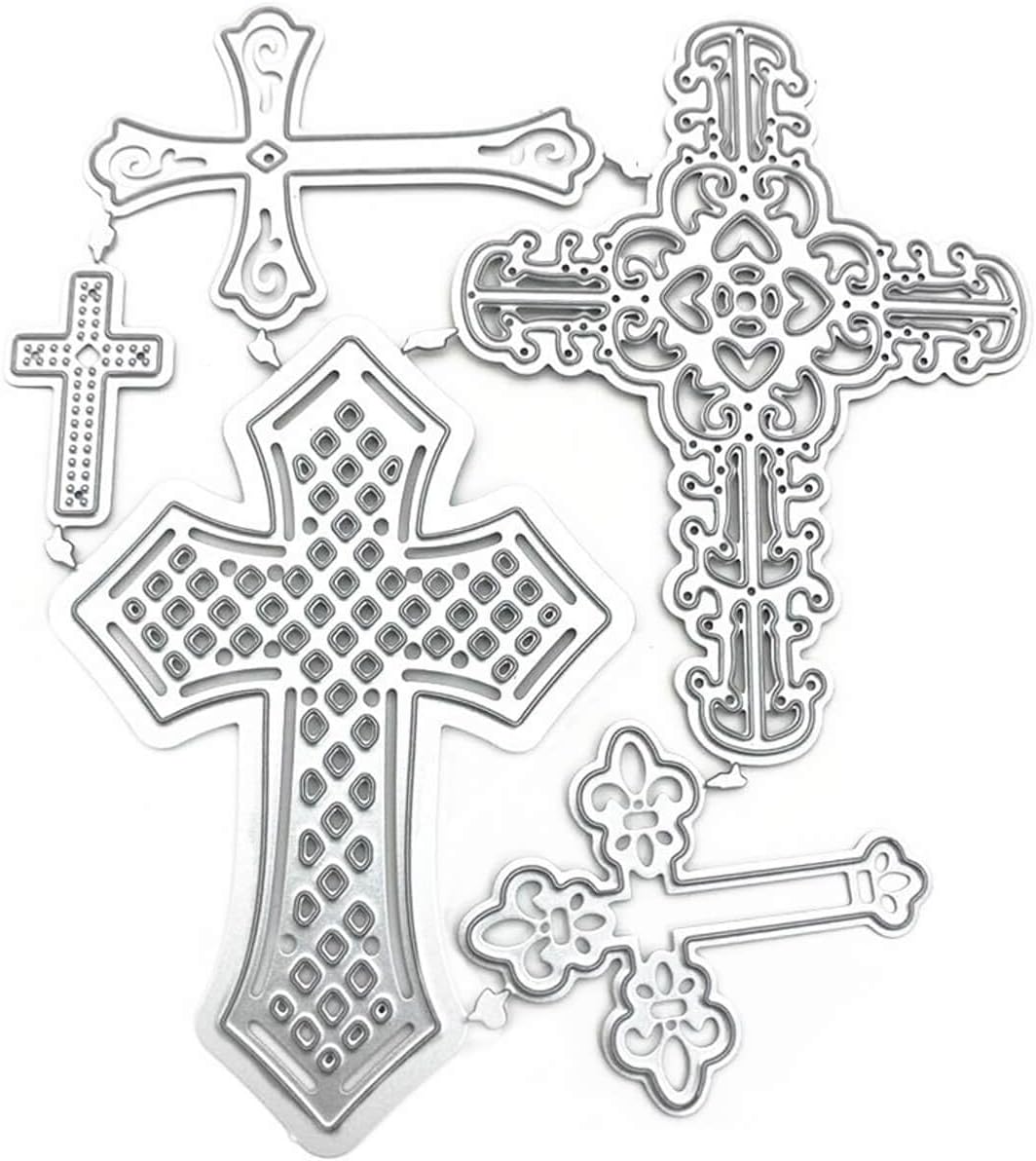 YKW Easter Cross Metal Cutting Dies Set for DIY Card Making, Scrapbooking, and Religious Craft Projects, Crucifixion Embossing Etching and Stamping Tools for Holiday and Religious Decorations