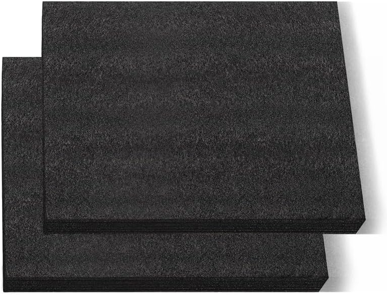Black Customizable Polyethylene Foam Sheets, 2PACK 12 x 16 x 1INCH Thick Padding for Cases, Tool Foam for Packaging and Crafts