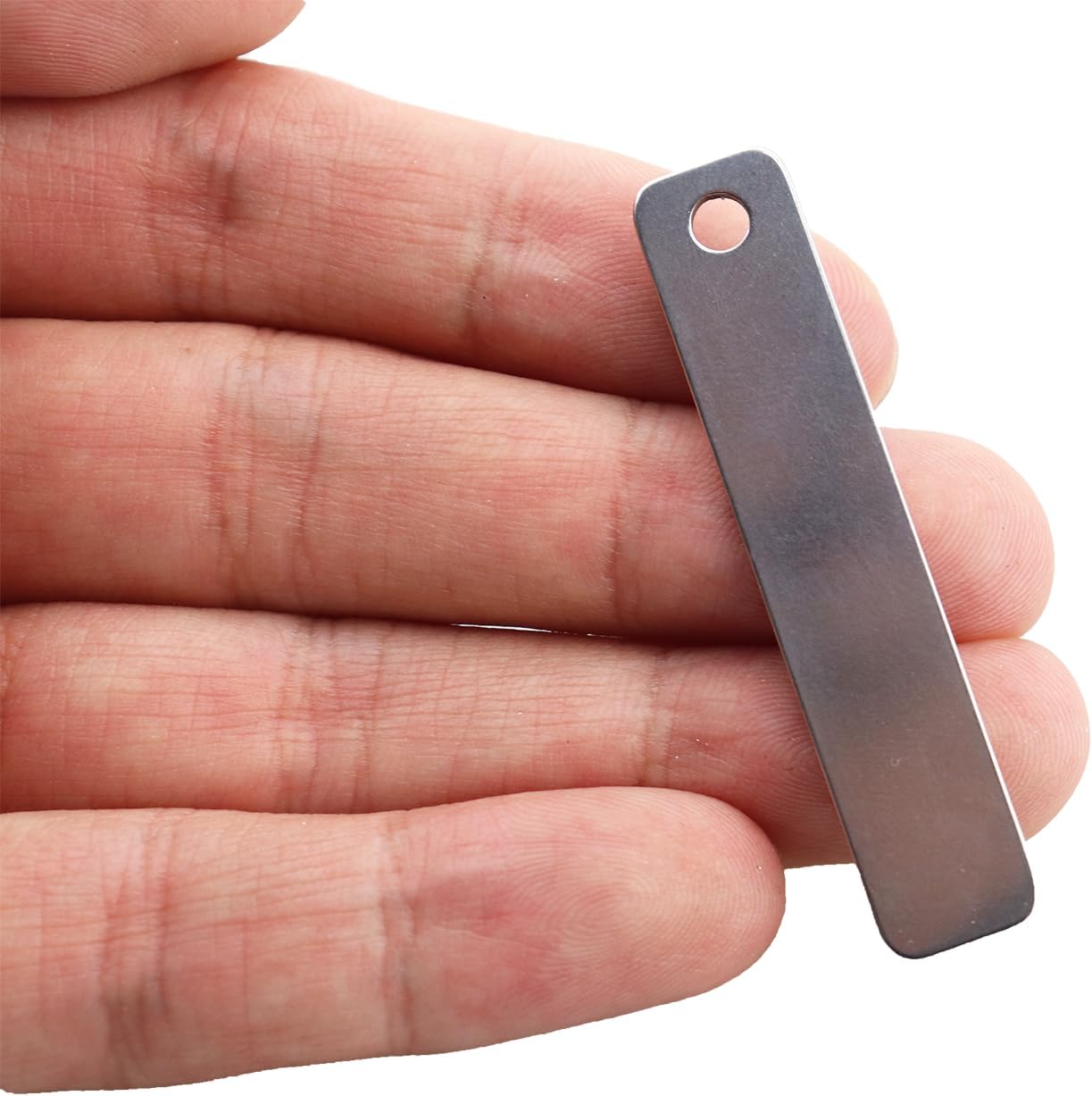 15PCS Metal Engraving Plate Stainless Steel Blank Stamping Rectangle Label 8th DIY Stamping Stamping Military Pendant Long Strip Tag