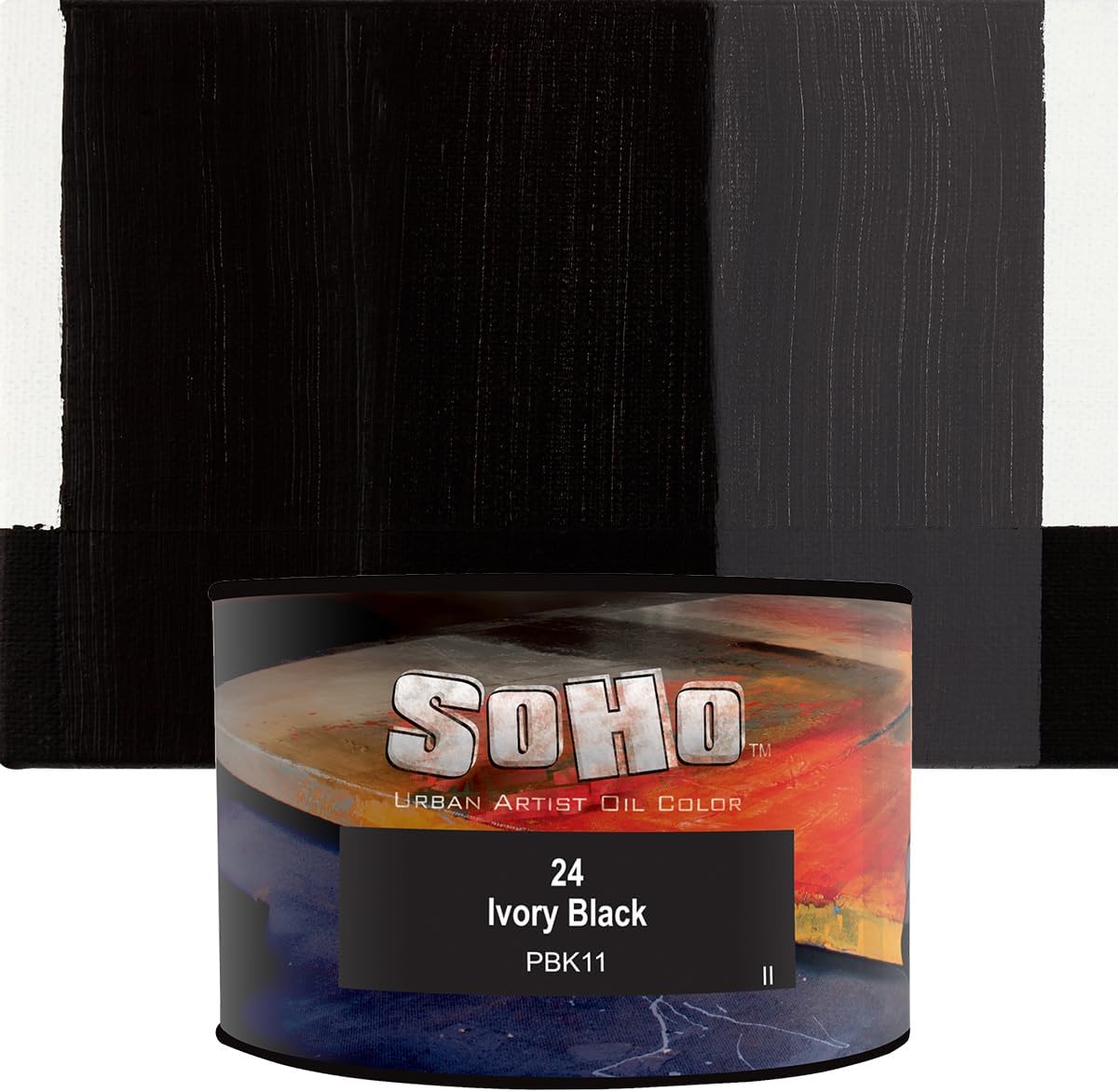 Soho Urban Artist Oil Paint - Ivory Black, 430 ml Can - Best Valued Oil Colors for Painting, Excellent Pigment Load