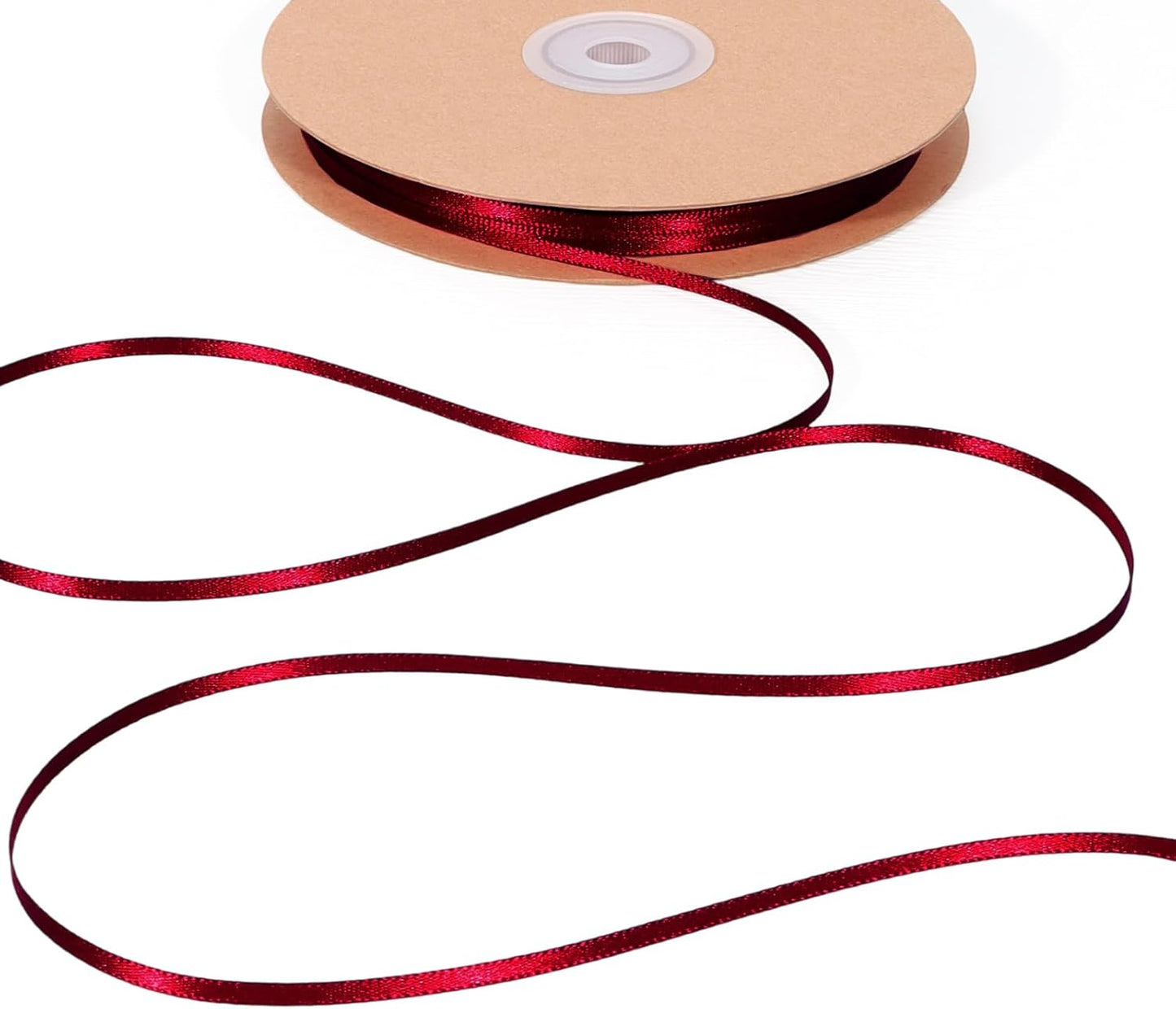 LaRibbons Burgundy Satin Ribbon 1/8 Inch 100 Yards Luxury Double Faced Red Silk Ribbon for Flower Bouquet Crafts Gift Wrapping Wedding Bow Christmas Decoration