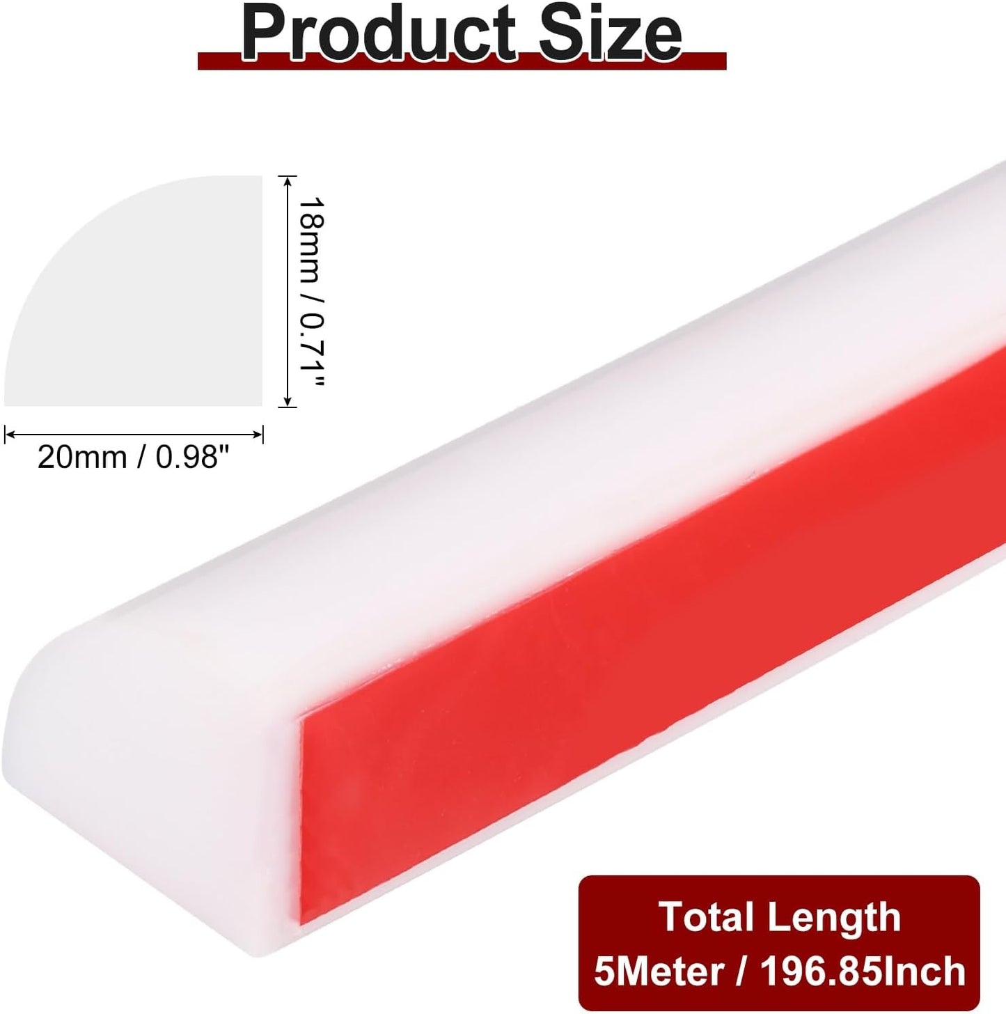 uxcell 197 Inch Flexible Quarter Round Molding Silicone Peel and Stick Trim Self Adhesive Shower Water Barrier for Corner Decor Bathroom Kitchen, White