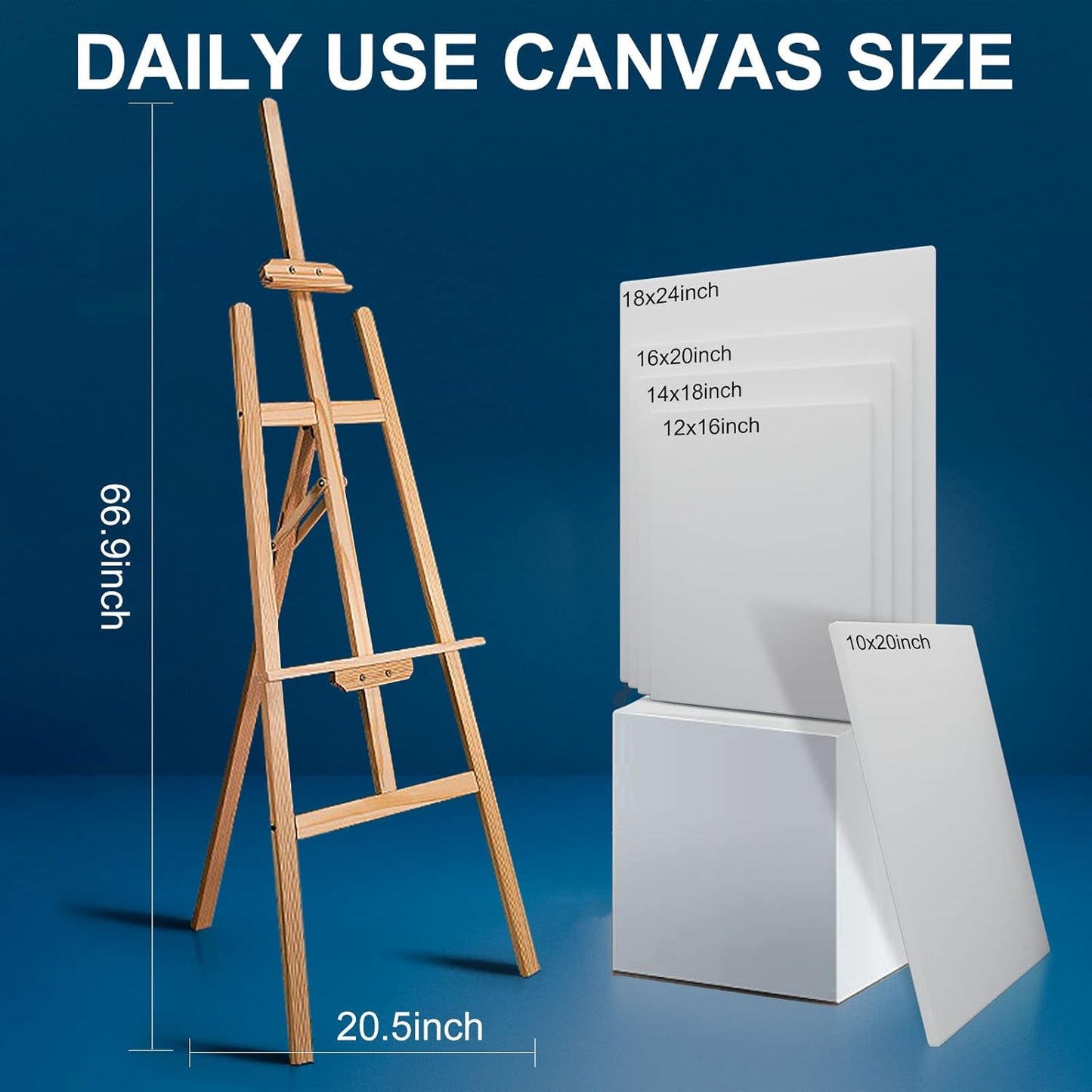 Stretched Canvases for Painting 18x24 Inch 5-Pack, 10 oz Triple Primed Acid-Free 100% Cotton Blank Canvas, Rectangular Canvas for Oil Paint Acrylics Pouring & Wet Art Media, Pour Painting