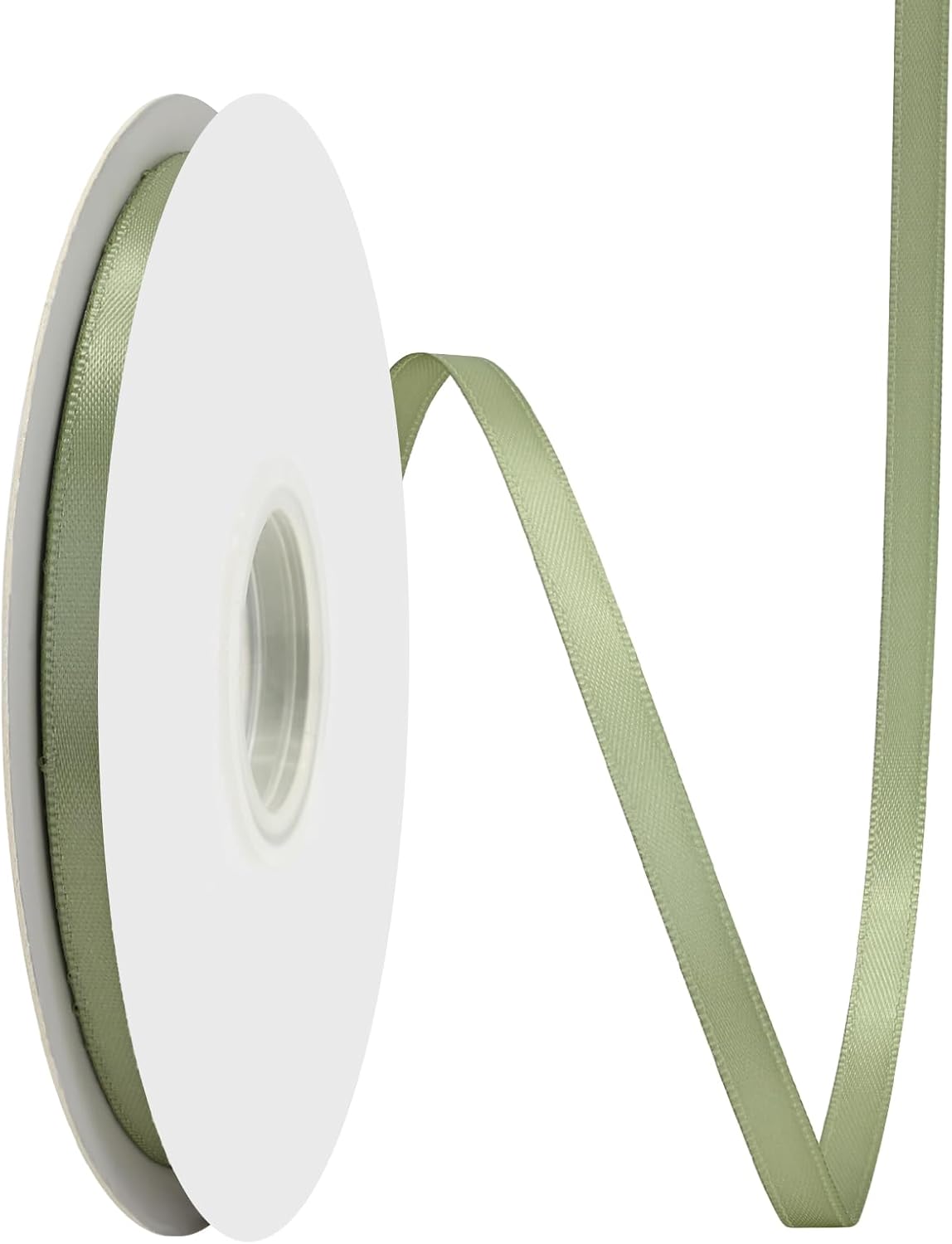 Spring Moss Satin Ribbon 1/4" X 50 Yards Solid Color Double Faced Ribbons Perfect for Crafts Wedding Decor Bow Making Arts Sewing and More