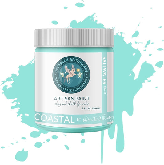 Daydream Apothecary Premium Chalk Style Paint for Furniture, Home Décor, Wood, DIY Interior Projects, Quick Dry, No Prep or Prime Needed, Matte Aqua - 8oz