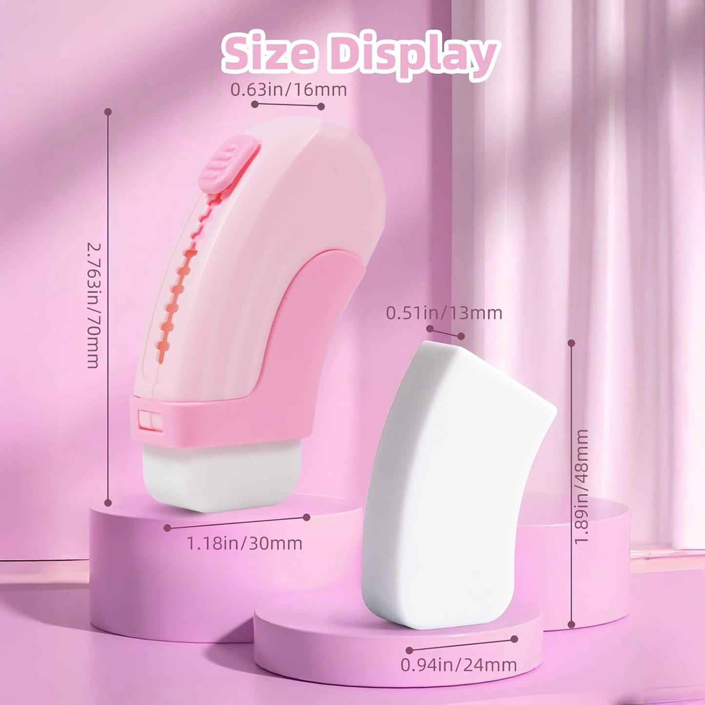 3+1 Pack Rubber Erasers Sliding Retractable Eraser, Soft Cute Erasers Push Pull Large Pencil Erasers with Plastic Sleeve 3 Refill Eraser for School Students Kids Office Home Supplies, Pink