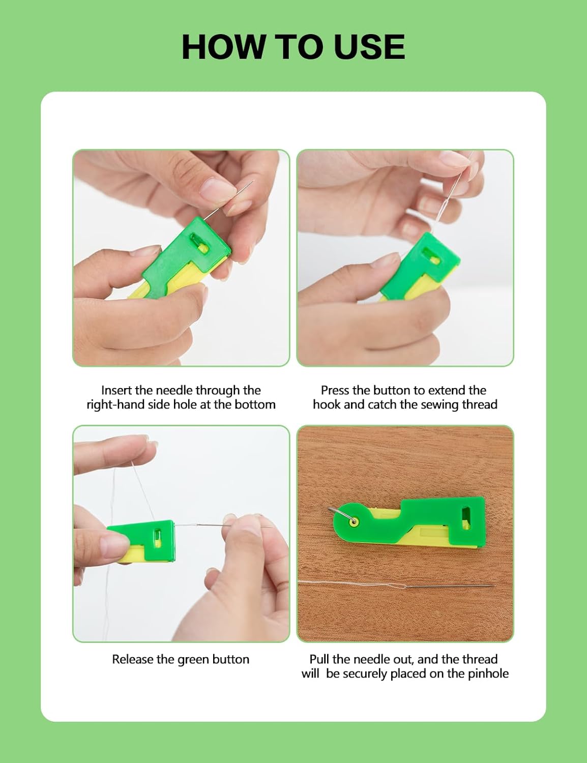 Automatic Needle Threader,2025 Needle Threaders for Hand Sewing,Plastic Sewing Machine Needle Threade for Embroidery Cross Stitch Craft,Automatic Needle Threaders for Hand Sewing(Random Color) (12)