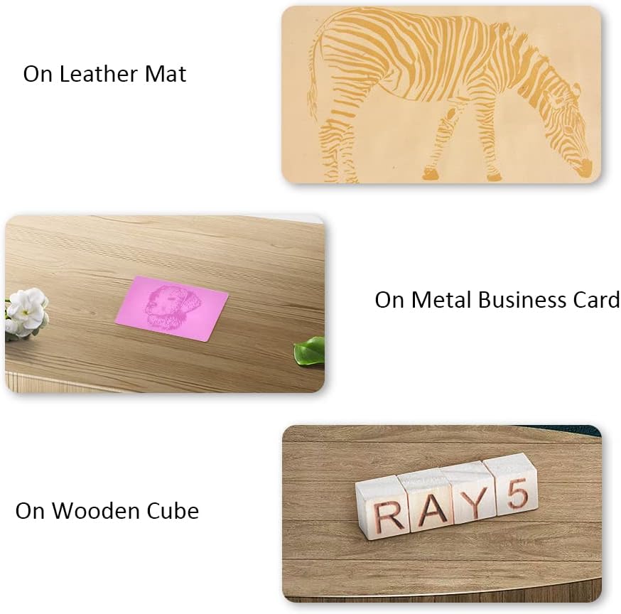 Longer 77pcs Laser Engraving Material Kit DIY Material Package for Custom Business Card Metal Plywood Pet ID Keychain