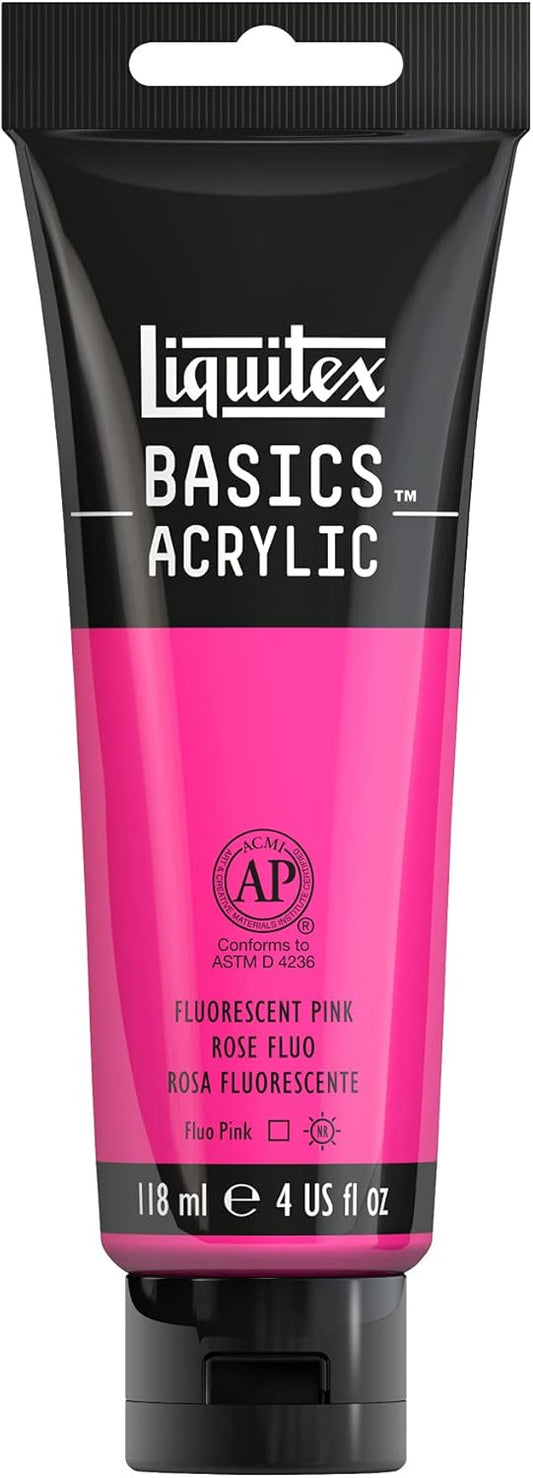 Liquitex BASICS Acrylic Paint, 118ml (4-oz) Tube, Fluorescent Pink
