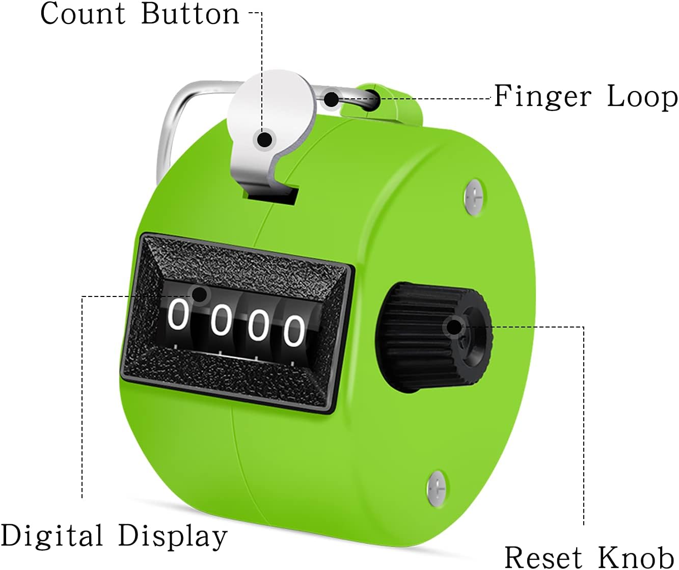 12 Pcs Hand Tally Counter 4-Digit Lap Counter Clicker, Manual Mechanical Handheld Pitch Click Counter with Finger Ring for School Golf & Knitting Row Croche