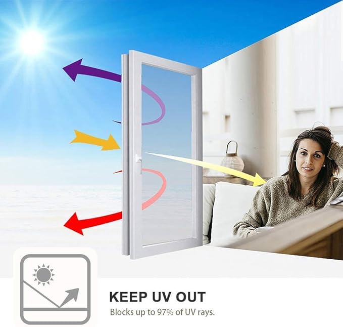 Filmgoo Window Privacy Mirror Film Non-Adhesive Static Cling One Way Daytime Privacy Film Sun Blocking Heat Control Window Tinting Film for Home Office, Black-Silver, 29.5 Inch x 13.1 Feet