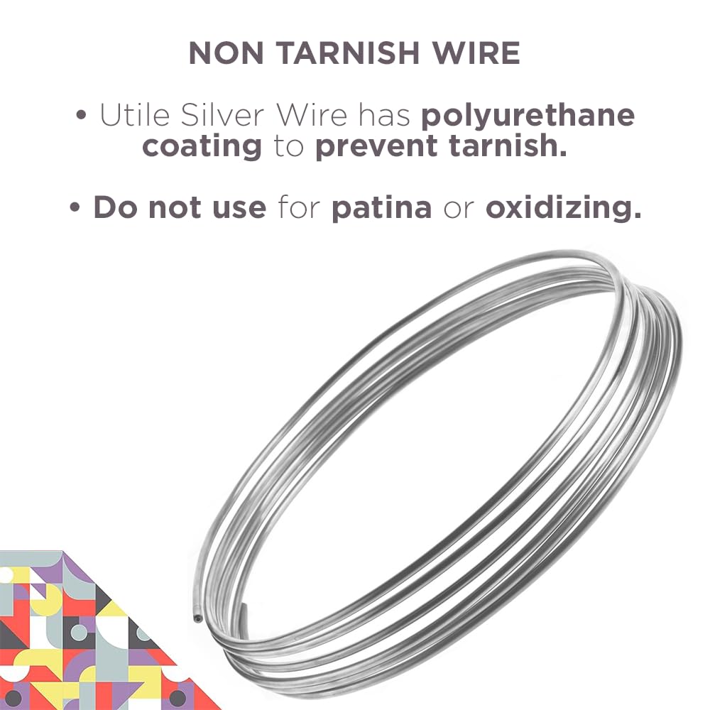 UTILE 18 20 22 24 Gauge 90 ft 99.9% Pure Soft Copper Wire for Electroculture Gardening, Jewelry Making, Crafting Wire Bendable, Plant Wire (Silver 22)