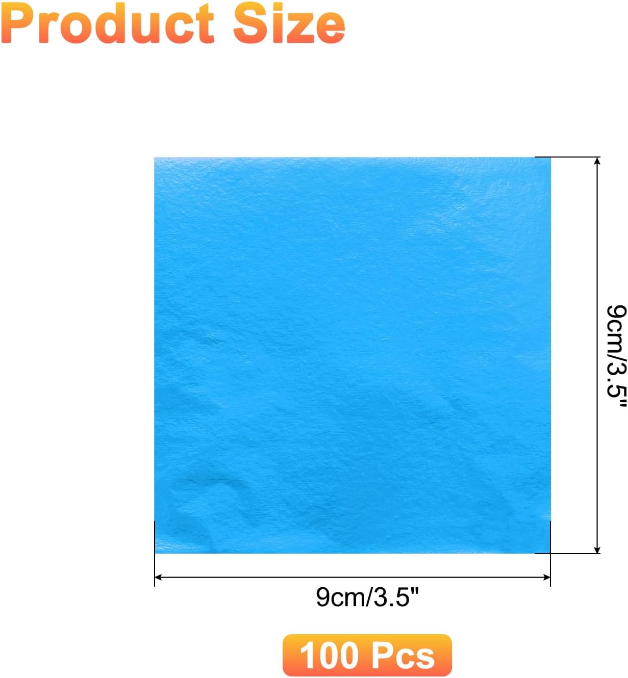 uxcell 100pcs Leaf Sheets, 3.5" x 3.5" Foil Sheets Paper Sheets for DIY Crafts Painting Nails Resin Furniture Decoration(Blue)