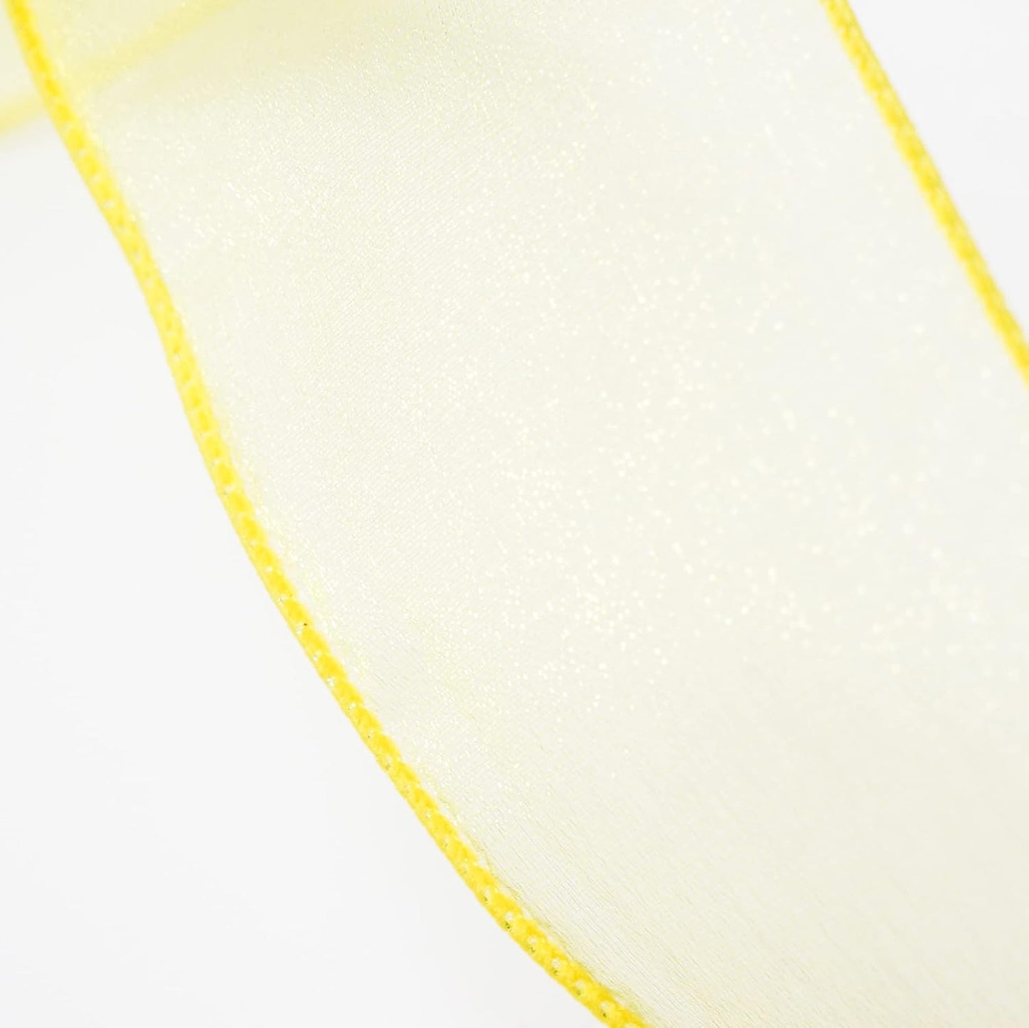 CT CRAFT LLC Sheer Organza Wired Ribbon 2.5" x 50Yards Yellow for Wedding Chair Bow Flora Bouquet Gift Wrapping Christmas Tree Home Decor Wreath
