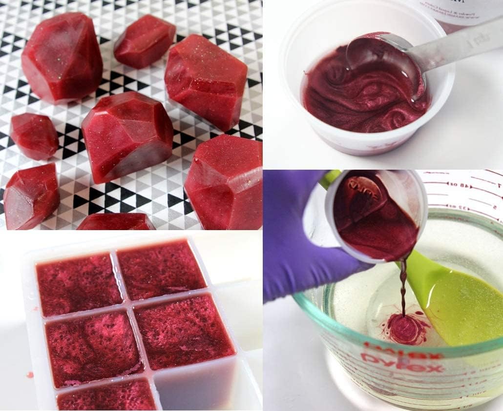 SEISSO Burgundy Mica Powder for Epoxy Resin 1.7 oz /50g Powdered Pigment for Soap Colorant Bath Bomb Dye, Cosmetic Grade for Lip Gloss, Acrylic Nails Polish, Craft Projects