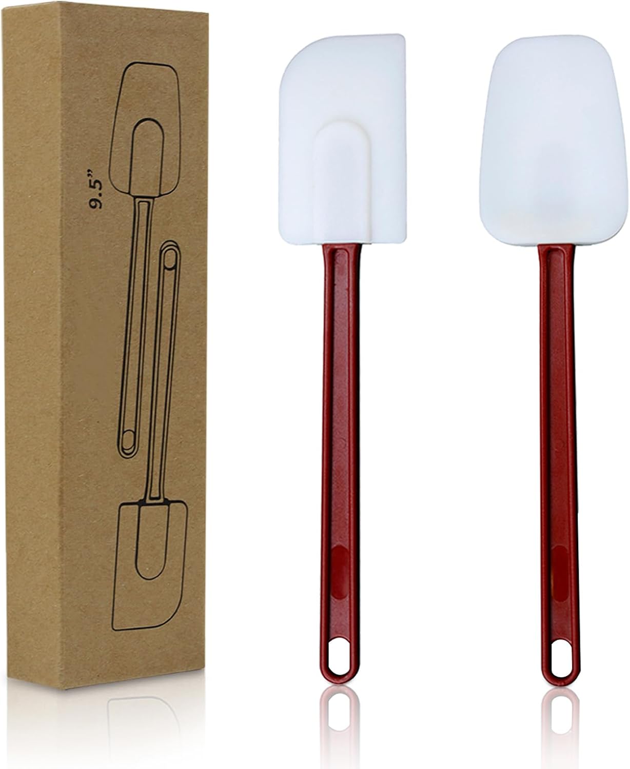 Silicone Spatulas Heat Resistant.Commercial Spatula for Cooking.Heavy Duty Rubber Spatulas.Silicone Spatula Set of 2 (10 inch)