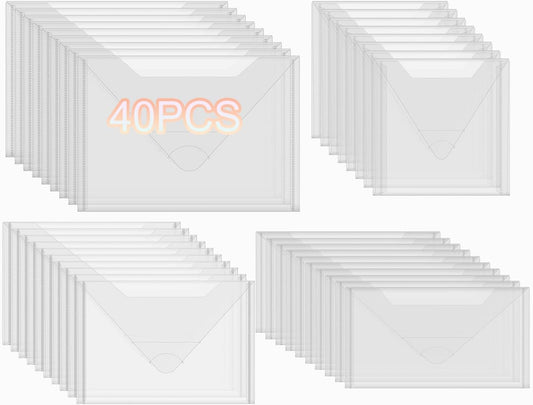 40 PCS Stamp and Die Storage Pockets 48 Label Stickers 4 Sizes Scrapbooking Storage Die Cuts Storage for Storage Card Making DIY Scrapbooking Paper, Cutting Dies Stencil Clear Stamp Crafts Storage