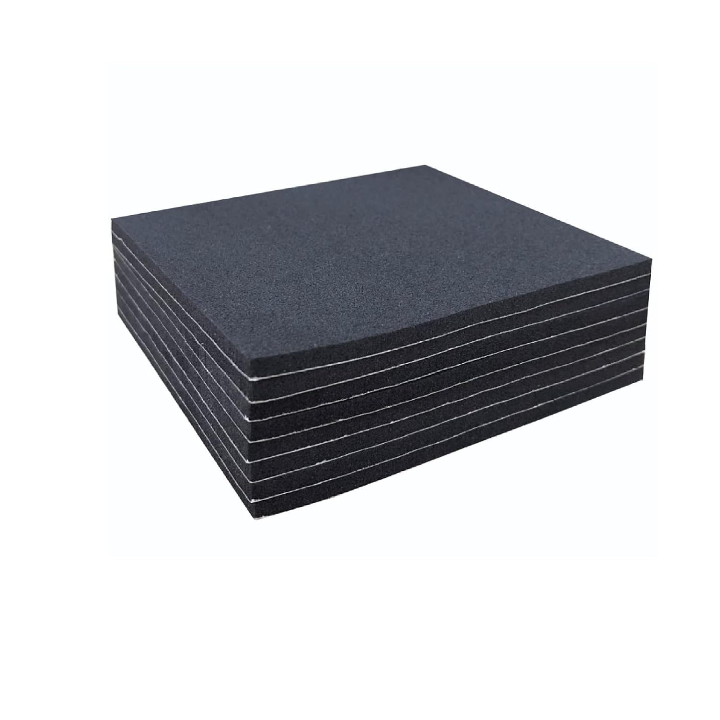 Adhesive Foam Padding, 8 Pieces Neoprene Foam Anti Vibration Pads High Density Closed Cell Foam Sheet, Insulation Soundproofing Black (6" x 6" x 1/16", 8 Pcs)