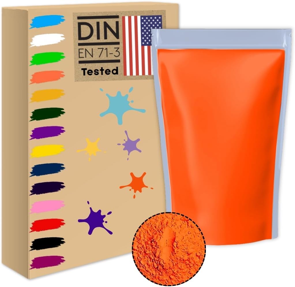 2.2lb/1kg orange Holi color powder rangoli non toxic bulk organic washable natural gender reveal decorations colour war kids dog animal summer camps festivals gift run gulal