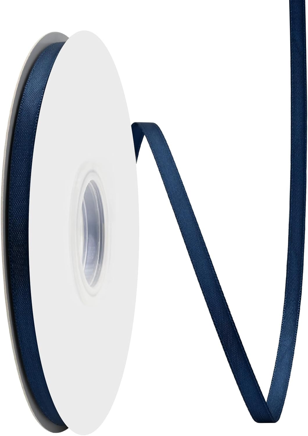 Navy Blue Satin Ribbon 1/4" X 50 Yards Solid Color Double Faced Ribbons Perfect for Crafts Wedding Decor Bow Making Arts Sewing and More