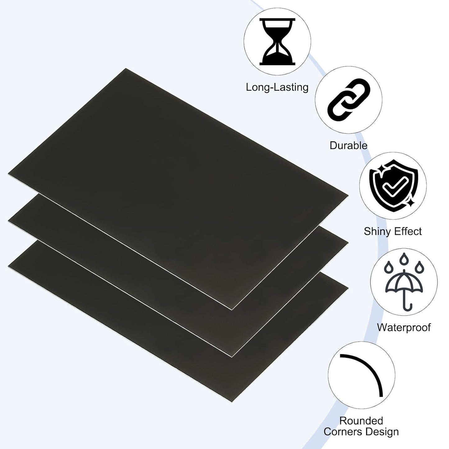 PATIKIL 2.1x3.3 Inch Anodized Aluminum Sheet Metal, 15Pcs Laser Plates Engraving Blanks 0.5MM Thin Rectangle for Crafting DIY House Laser Engraving, Black