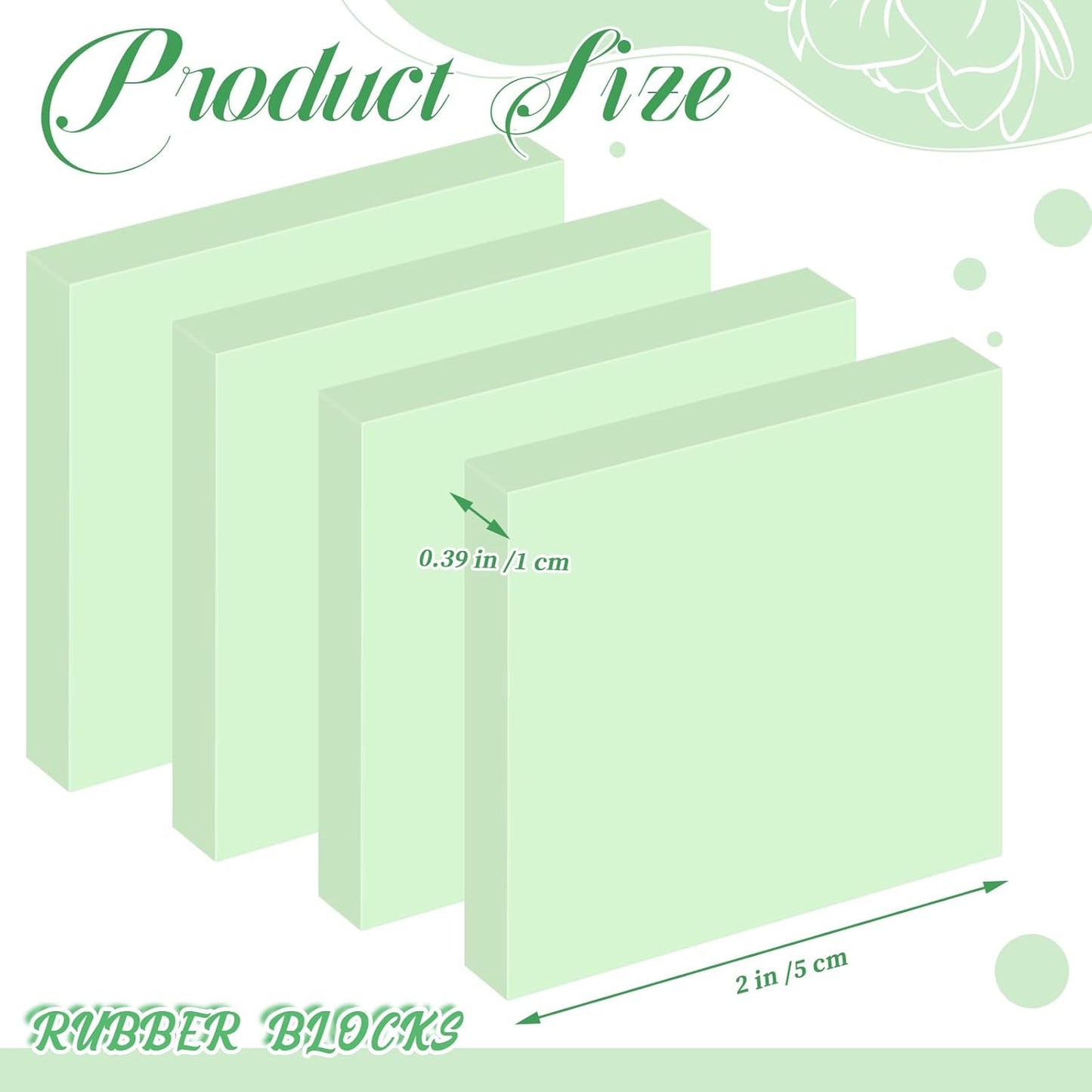 Frienda 24 Pcs 2" x 2" Rubber Carving Blocks Linoleum Blocks for Printmaking, Stamp Making, DIY Crafting, Scrapbook, Painting, Soft and Easy to Carve (Mint Green)