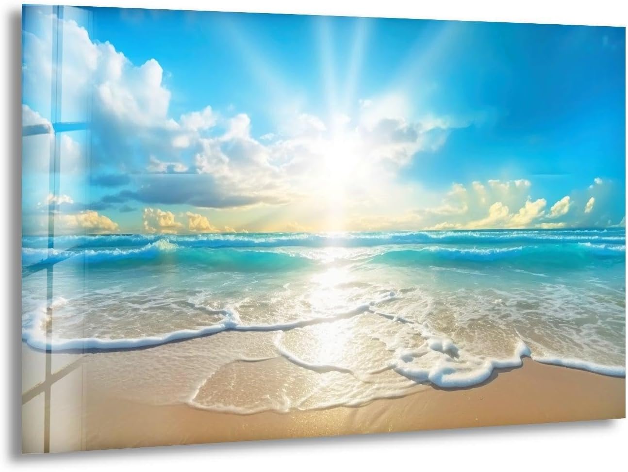 My Photostation.com Round 24'' Beautiful Sunset & Ocean Glass Wall ArtTempered Glass Printing Wall Decor Large Wall Art Wall Hangings