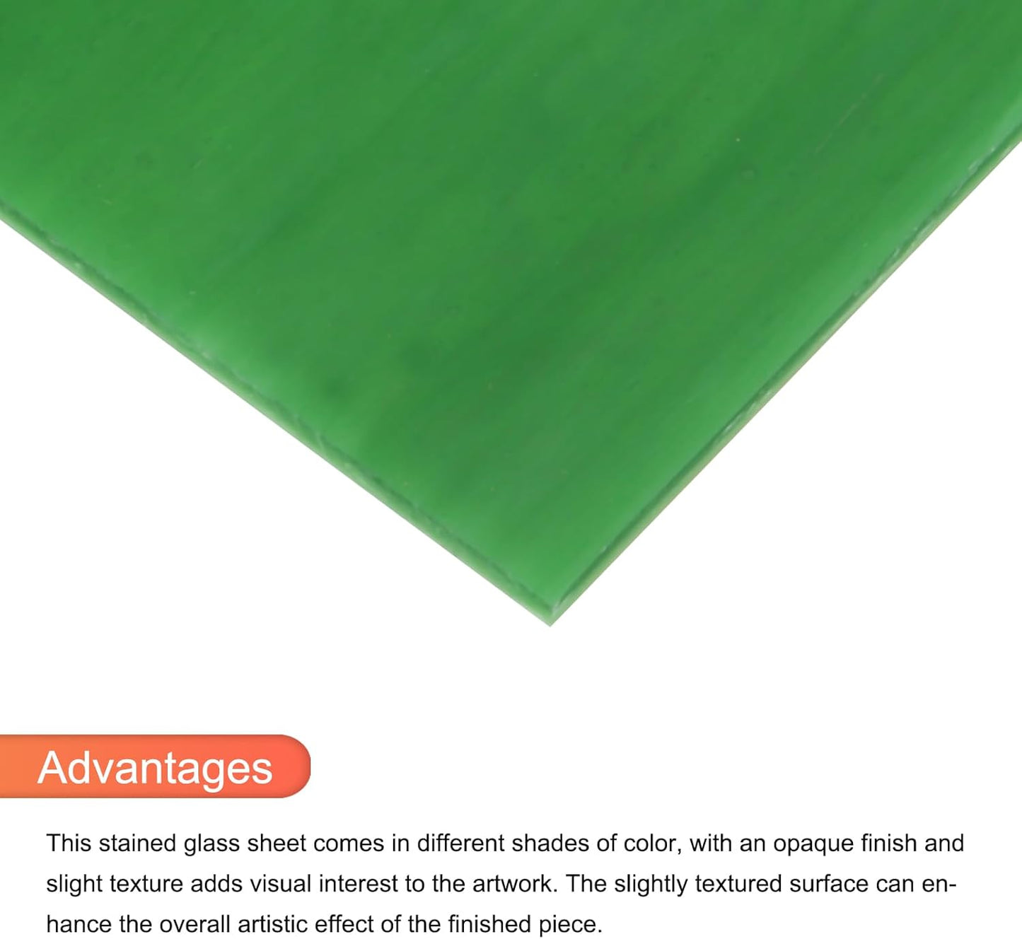 MECCANIXITY 2 Pcs Stained Glass Sheet Mosaic Tile 7.9 Inch x 5.9 Inch Bright Green Stained Glass Sheets for Crafts DIY Art Project