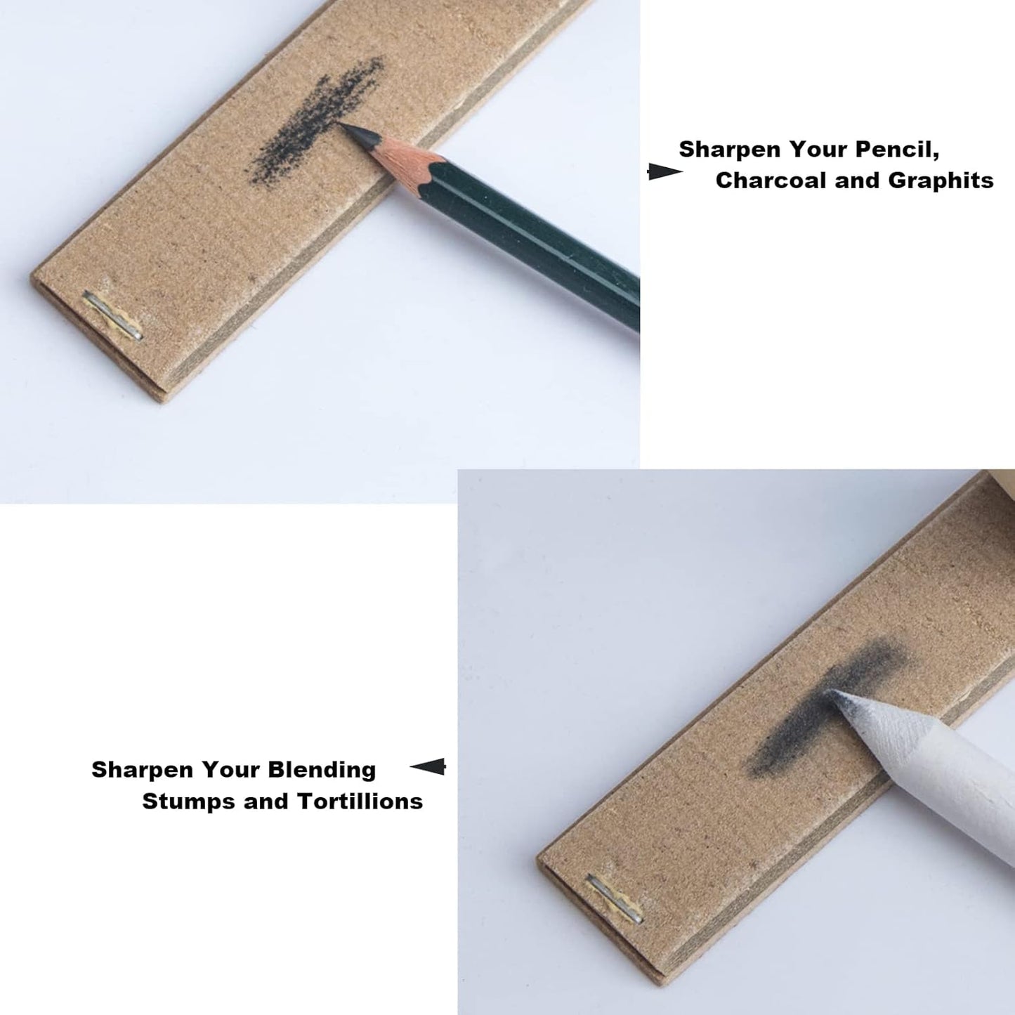 CAMATTO 14 PCS Blending Stumps and Tortillions Paper Art Blenders Tool with Sandpaper Pencil Sharpener Pointer Compressed Charcoal Sticks for Student Artist Charcoal Sketch Drawing Shading