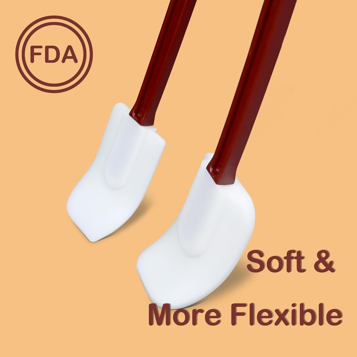 Silicone Spatulas Heat Resistant.Commercial Spatula for Cooking.Heavy Duty Rubber Spatulas.Silicone Spatula Set of 2 (10 inch)