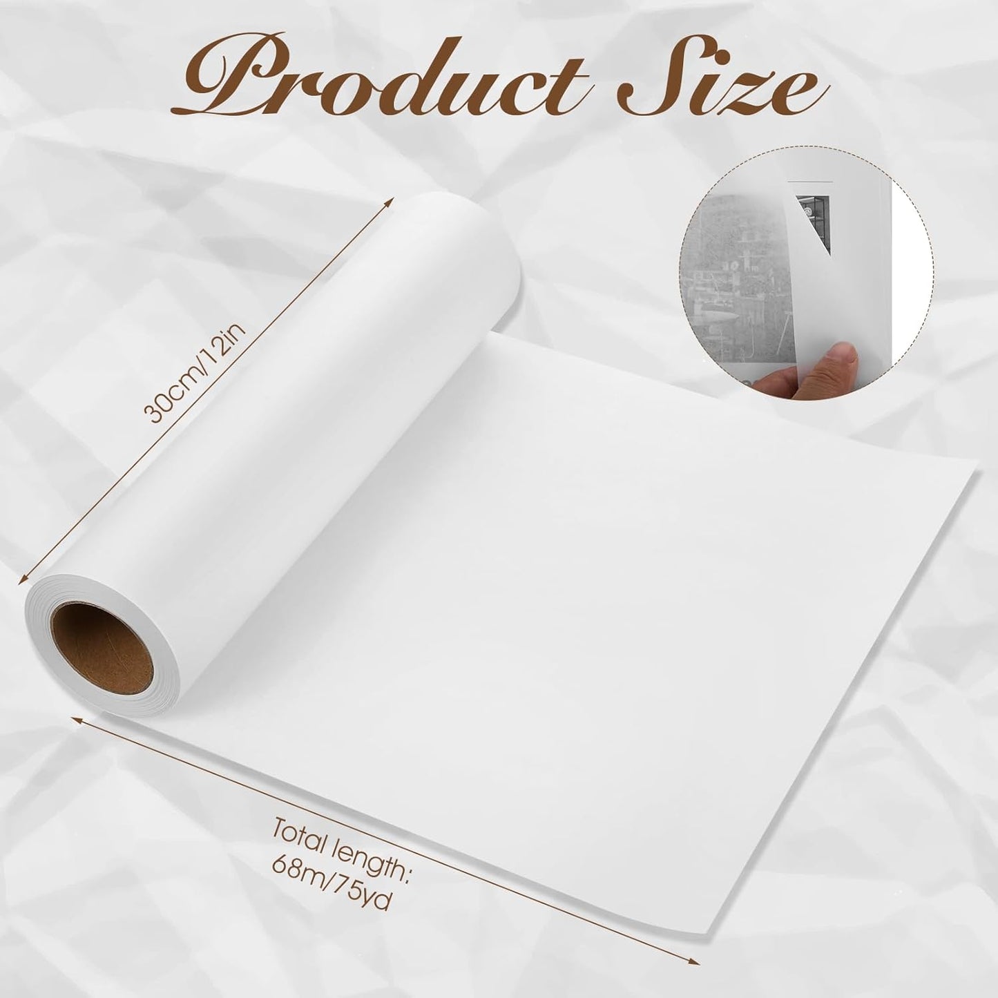 Tracing Paper Roll 12in x 75yd, White Trace Paper Pattern Paper Translucent Tracing Paper for Sewing, Drawing, Sketching, Gift Wrapping