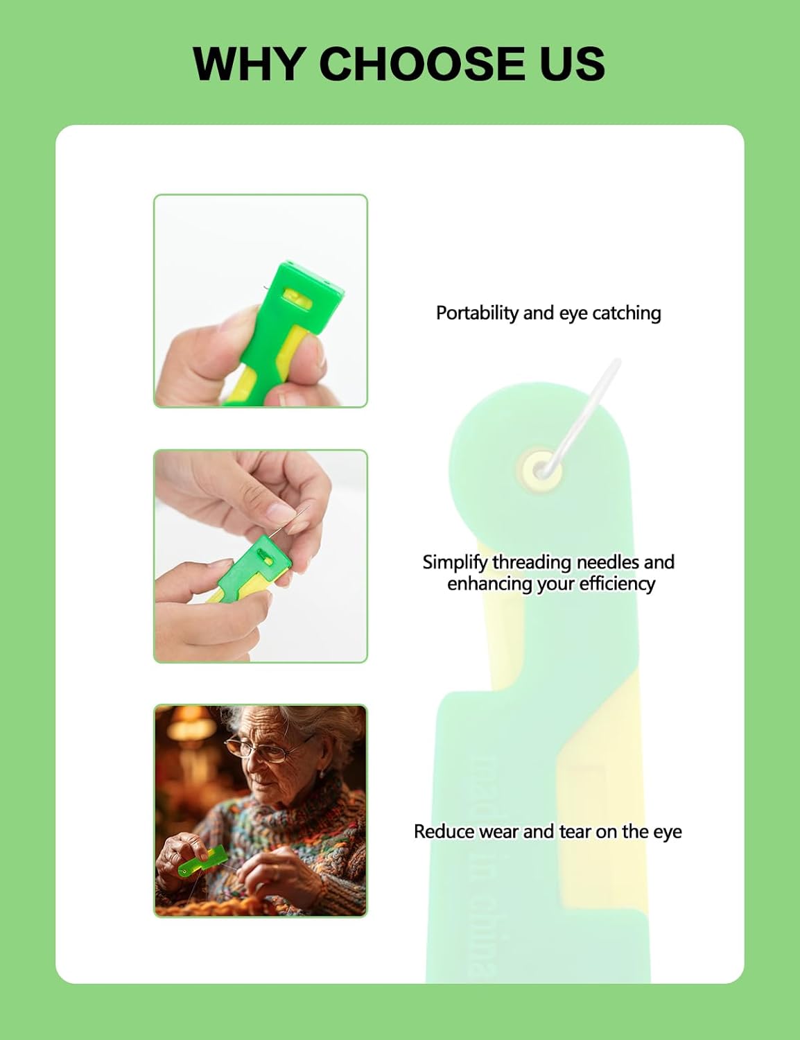 Automatic Needle Threader,2024 Needle Threaders for Hand Sewing,Plastic Sewing Machine Needle Threade for Embroidery Cross Stitch Craft,Automatic Needle Threaders for Hand Sewing(Random Color)