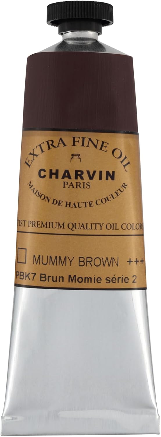 Charvin Extra Fine Oil Paint, Mummy Brown 60 mL - Triple-Milled, Rich Texture, Poppy Oil-Based, Light-Fast, Handmade, Archival Quality
