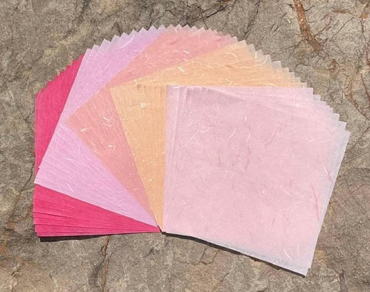 50 Sheets 6 x 6 Inches Natural Fiber Mulberry paper Sheets Square Origami Paper Arts Folding Craft, Decoration Paper, Square Folding Paper for DIY Crafts (Wedding Tone, 6x6 Inch)
