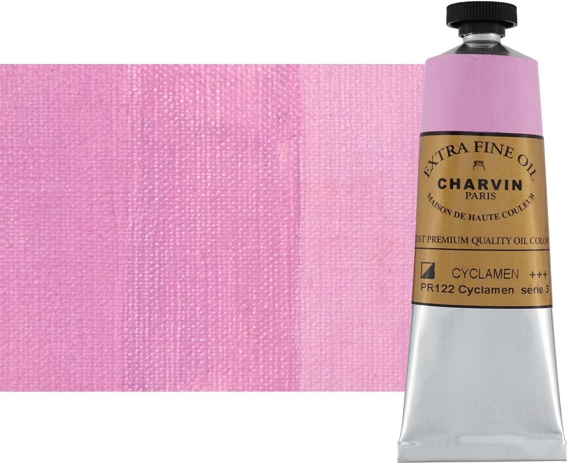 Charvin Extra Fine Oil Paint, Cyclamen 60 mL - Triple-Milled, Rich Texture, Poppy Oil-Based, Light-Fast, Handmade, Archival Quality