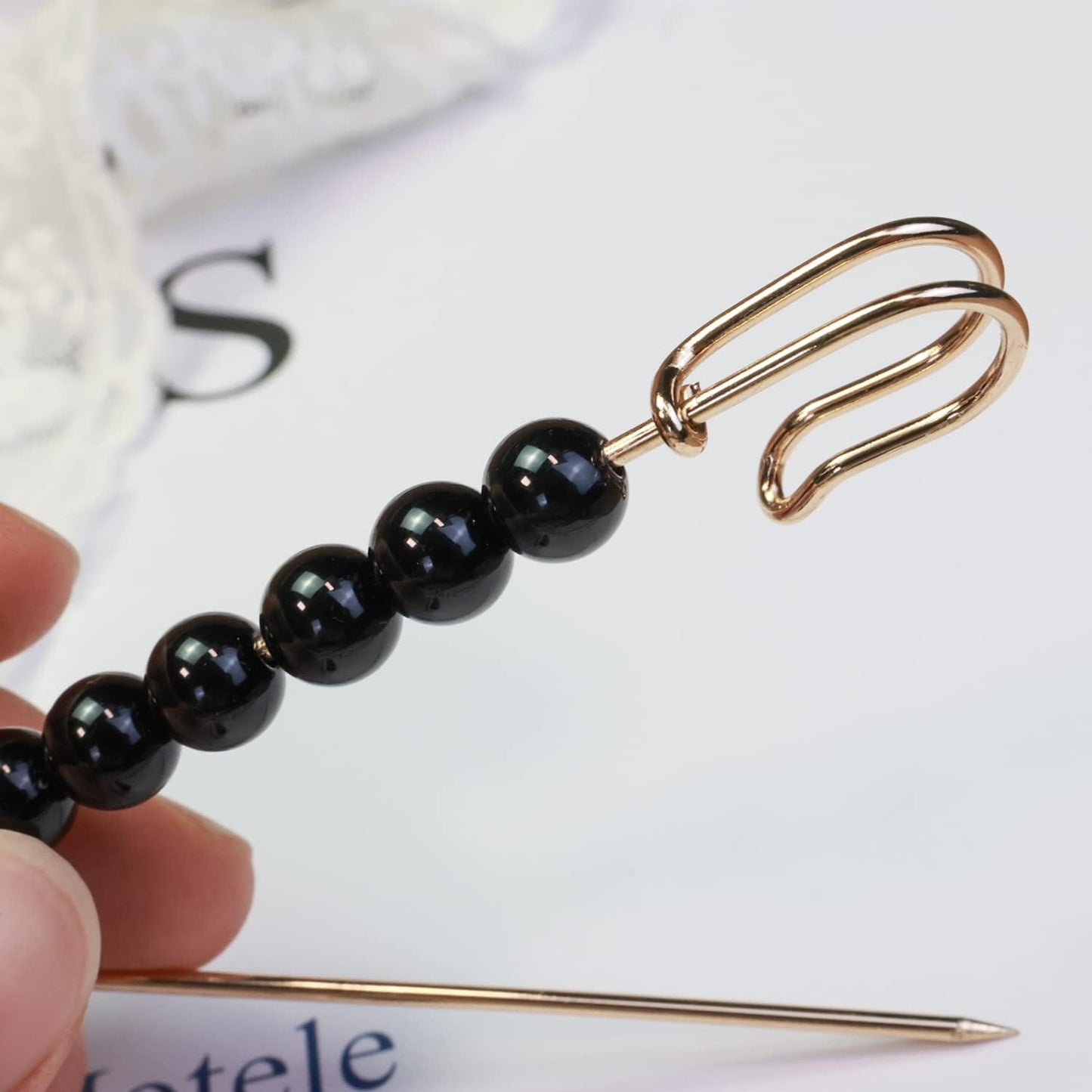 Safety Pins Assorted, Bulk Large Safety Pins with Pearls for Clothes(Pearl Brooch 10 PCS)