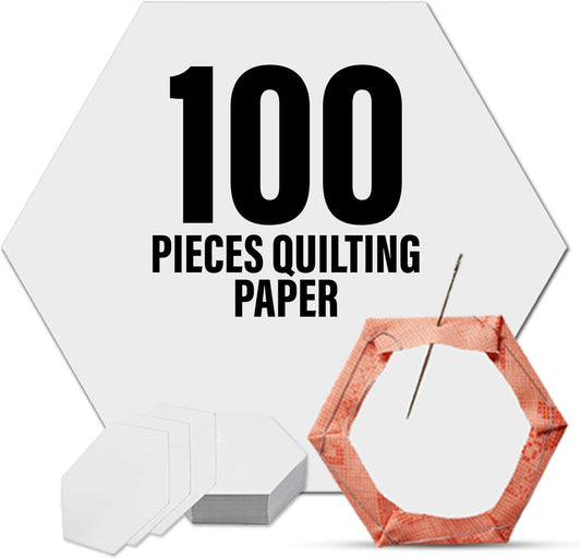 LaserThing Quilting Paper Templates | Handy Tools for Crafting Quilt Patterns | Ideal for Precision Quilting Projects | Includes 1'' Hexagon EPP Set - 100 Pieces