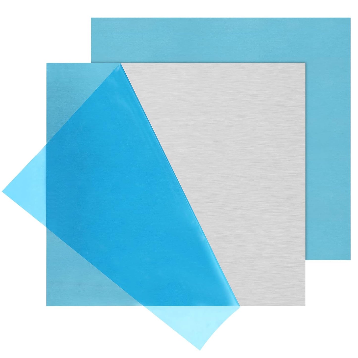 2Pack 6061 T651 Aluminum Sheet Metal 8 x 8 x 1/16 Inch Flat Plain Aluminum Plate Covered with Protective Film, 1.5mm Heat Treatable Rectangle Aluminum Metal Plate for Crafting, Industrial