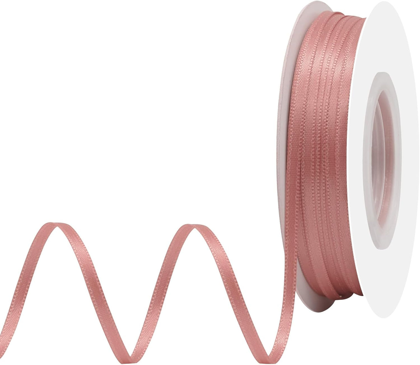 Dusty Rose Satin Ribbon 1/8" X 50 Yards Solid Color Double Faced Ribbons Perfect for Crafts Wedding Decor Bow Making Arts Sewing and More